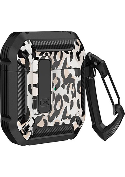 Apple Airpods için 2016 2019 Airpods Kablosuz 2019 Koruyucu tooth Yumuşak Tpu+Pc Darbeye Dayanıklı Leopar Kulaklık Kılıfı (Yurt Dışından)