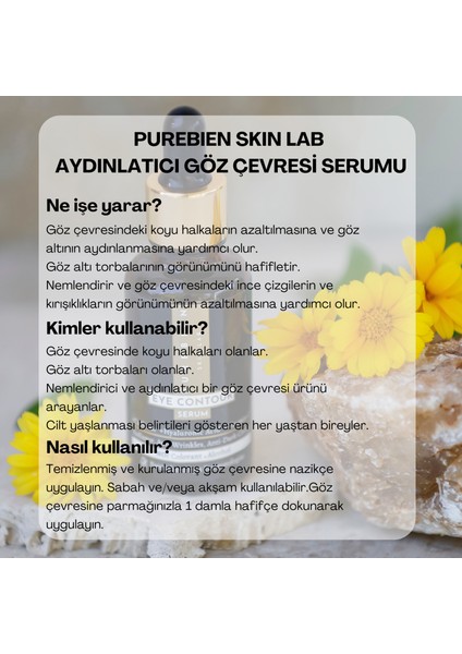 Aydınlatıcı Göz Çevresi Serumu - Kafein + Hyaluronik Asit +C Vitamini