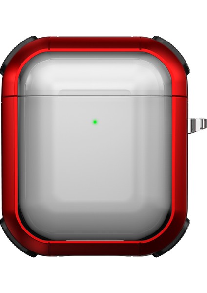 Apple Airpods için 2016 2019 Airpods Kablosuz 2019 Pc+Tpu Şeffaf Lı Karabina Kulaklık Kılıfı (Yurt Dışından)