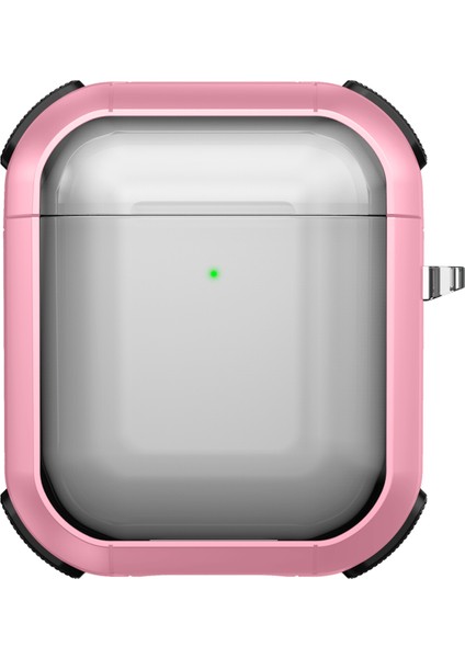 Apple Airpods için 2016 2019 Airpods Kablosuz 2019 Pc+Tpu Şeffaf Lı Karabina Kulaklık Kılıfı (Yurt Dışından)