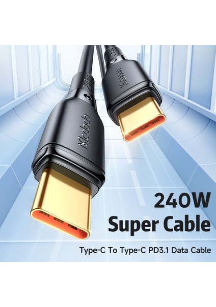 iPhone 15 Serisi Için Mdd 2m Tip-C-Tip-C Kablosu Pd 240W 5A Hızlı Şarj Veri Iletim Kablosu-Siyah (Yurt Dışından)