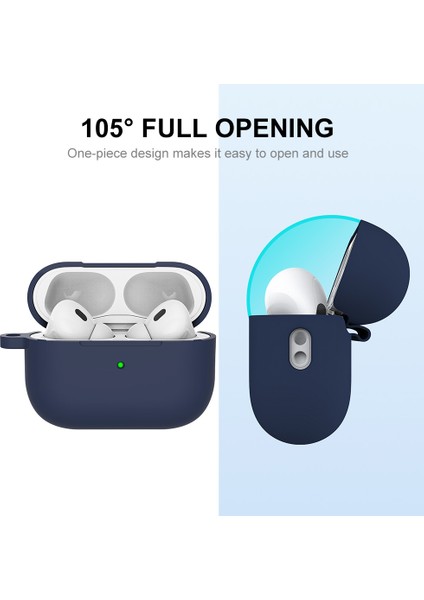 Apple Airpods Pro 2 için tooth Kalınlaşmış Silikon Damla Geçirmez Kanca Ile Koyu Kulaklık Kılıfı (Yurt Dışından) fiyatları