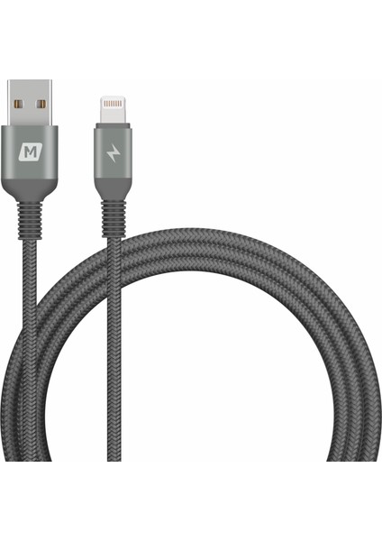 Elite Link Mfı 1.2m Dokuma Yıldırım 8pin USB Data Sync Şarj Kablosu, iPhone iPad Ipod Için-Gri (Yurt Dışından)