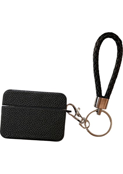 Apple Airpods Pro için Litchi Doku Pu+Tpu Kayışlı Koruyucu Kulaklık Kılıfı (Yurt Dışından)