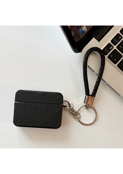 Apple Airpods Pro için Litchi Doku Pu+Tpu Kayışlı Koruyucu Kulaklık Kılıfı (Yurt Dışından) fiyatları