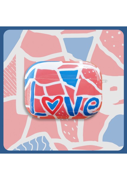 Apple Airpods Pro için Şık Desen Imd Koruyucu Darbeye Dayanıklı Tpu Renk Blokları Aşk Kulaklık Kılıfı (Yurt Dışından) fiyatları