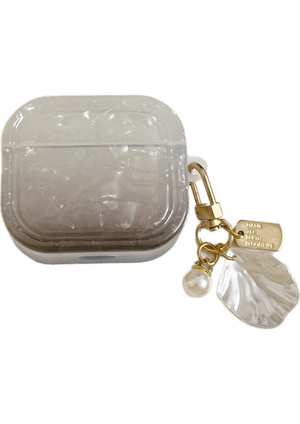 Airpods Pro 2 için Degrade Kabuk Tahıl Kutusu Yumuşak Tpu Anti Düşme Kare Kabuk Şekli Kolye Kulaklık Kılıfı (Yurt Dışından)