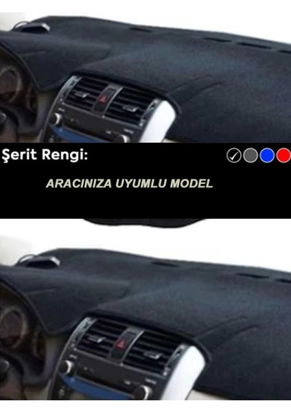 Peugeot 2008 (2019-2021) 3D Torpido Koruma Kılıfı - Ön Göğüs Kaplama - Siyah Şerit