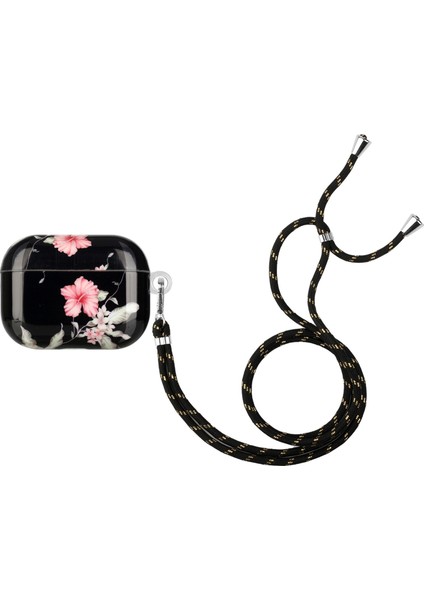Apple Airpods için Pro Desen Baskı Imd Tpu Kutusu Anti Damla Kabuk Koruyucu İle Kordon Ormangülü Kulaklık Kılıfı (Yurt Dışından)