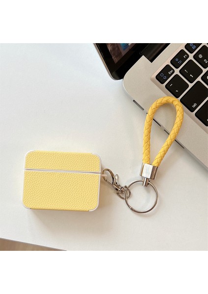 Apple Airpods Pro için Litchi Doku Pu+Tpu Kayışlı Koruyucu Kulaklık Kılıfı (Yurt Dışından) fiyatları