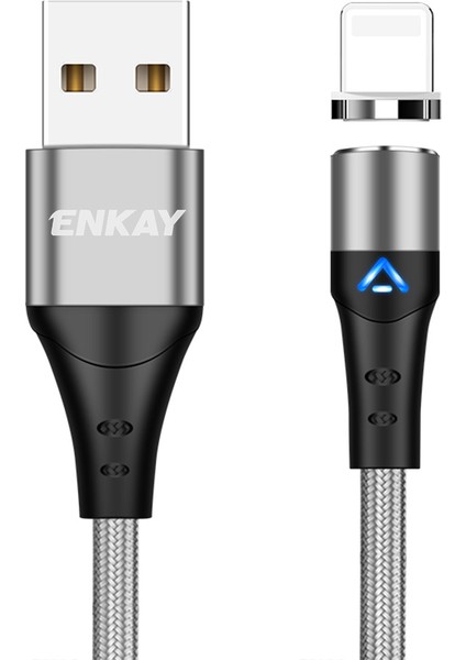 2m 3A Pd Hızlı Şarj Manyetik Kablo Usb'den Lightning Veri Iletim Kablosuna-Gümüş (Yurt Dışından)