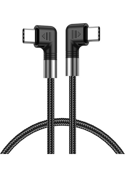 iPhone 15 Serisi Için A9 3m Naylon Örgülü 480MBPS Usb-C Veri Kablosu Çift Dirsek Başlıkları 5A 100W Hızlı Tip-C Şarj Kablosu (Yurt Dışından)
