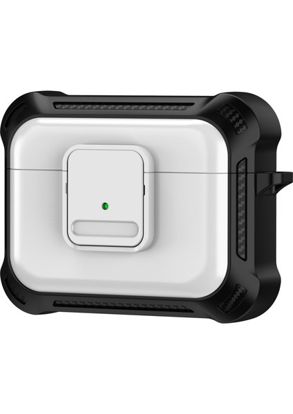 Apple Airpods Pro için Şık Koruyucu Tpu+Pc Basma Düğmeli Damlamaya Dayanıklı Kulaklık Kılıfı (Yurt Dışından)