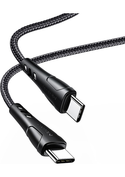 iPhone 15 Serisi Için Naylon Örgülü 1.2m Usb-C-Usb-C Samsung Huawei Xiaomi Için Hızlı Şarj Kablosu (Yurt Dışından)