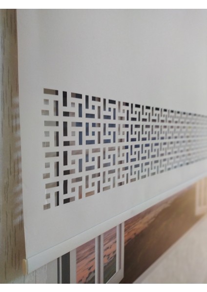 Ekru Lazer Kesim Modern Stor Güneşlik Perde indirimleri