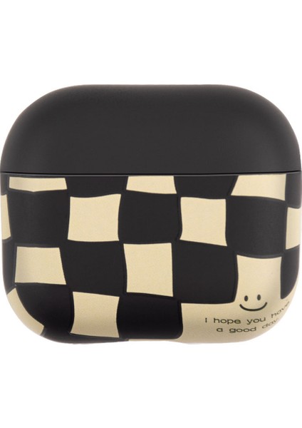 Apple Airpods için 3 Tpu Su Transfer Baskı Darbeye Dayanıklı Koruyucu Checker Kulaklık Kılıfı (Yurt Dışından)