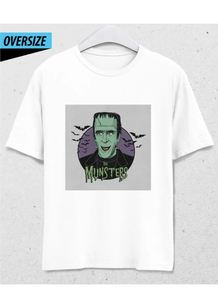 Şaşkın Frankenstein Oversize T-Shirt Beyaz