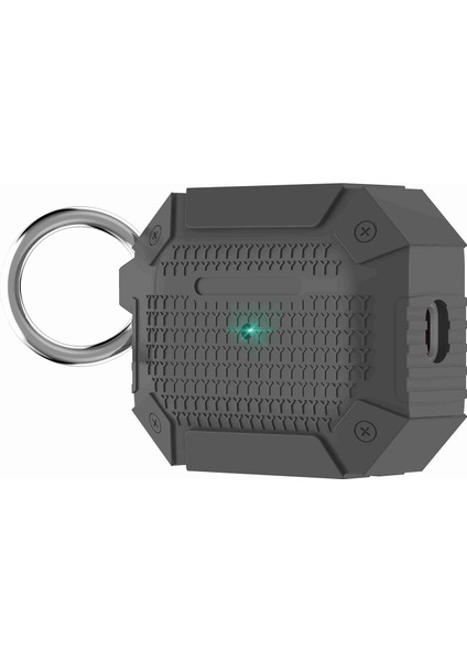 Airpods Pro 2 için Tpu Darbeye Dayanıklı Güçlendirilmiş Karabina İle Ağır Hizmet Askeri Koruyucu Kulaklık Kılıfı (Yurt Dışından)