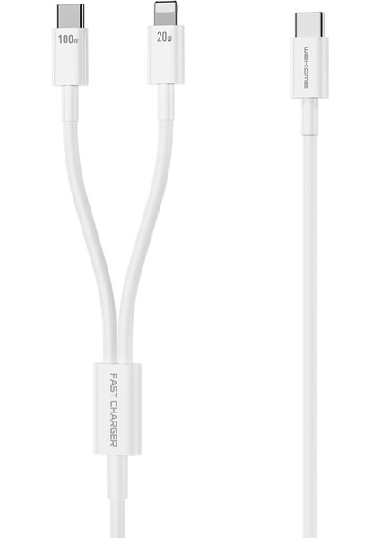 Serisi Type-C'den Type-C'ye + Ip Veri Kablosu 100W Hızlı Şarj Kablosu (Yurt Dışından)