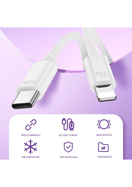 Serisi Type-C'den Type-C'ye + Ip Veri Kablosu 100W Hızlı Şarj Kablosu (Yurt Dışından)