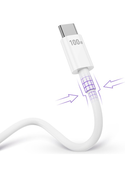 Serisi Type-C'den Type-C'ye + Ip Veri Kablosu 100W Hızlı Şarj Kablosu (Yurt Dışından)