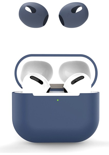 Apple Airpods 3 için Taşınabilir Koruyucu Kulakiçi Kulak Ları İle Yumuşak Silikon Koruyucu Gece Yarısı Si Kulaklık Kılıfı (Yurt Dışından)