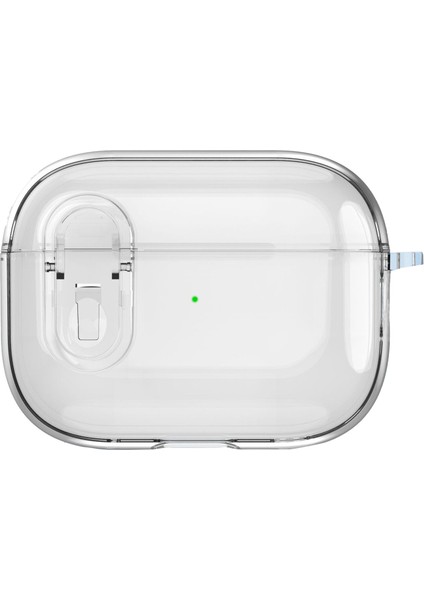 Apple Airpods Pro için Tpu Toka Tamı tooth Karabina İle Şeffaf Şeffaf Kulaklık Kılıfı (Yurt Dışından)
