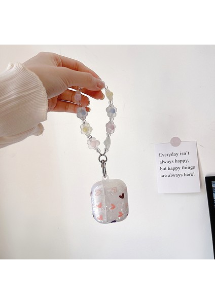 Apple Airpods Pro için Şık Kalp Desenli tooth Tpu Koruyucu Anti Damla Çiçek El Kayışı İle Kulaklık Kılıfı (Yurt Dışından) fiyatları