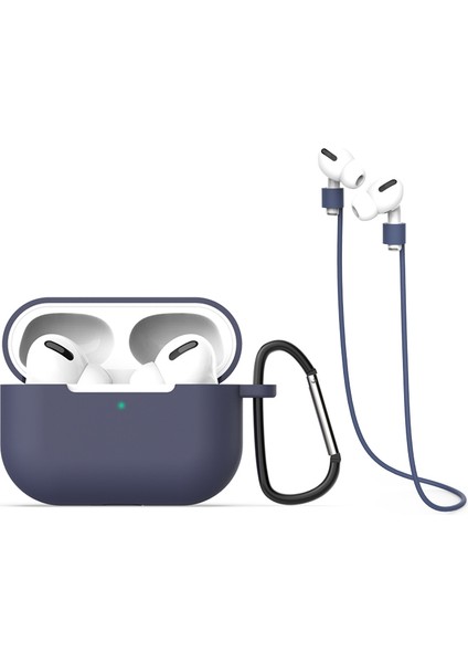 Airpods Pro için Silikon + Kordonu + Taşınabilir Kanca Kulaklık Kılıfı (Yurt Dışından)