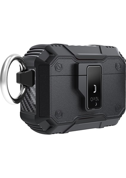 Airpods Pro için 2 Düğme Kilidi Tpu + Pc Kasa tooth Şarj Metal Tokalı Kulaklık Kılıfı (Yurt Dışından)