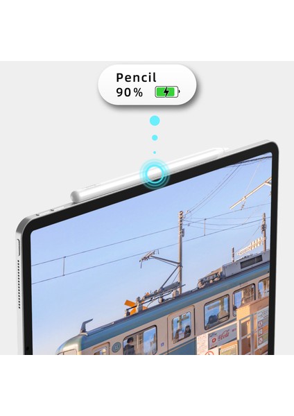 Forestl Digital S-IP02 iPad Dokunmatik Ekranlar Için Stylus Kalem Manyetik Kablosuz Şarj Kapasitif Kalem Dokunmatik Kalem-Beyaz (Yurt Dışından)