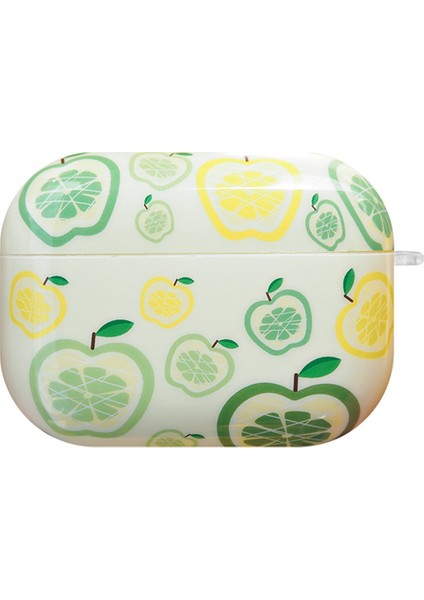 Apple Airpods Pro için Şık Desen Imd Koruyucu Darbeye Dayanıklı Tpu Apple Limon Kulaklık Kılıfı (Yurt Dışından)