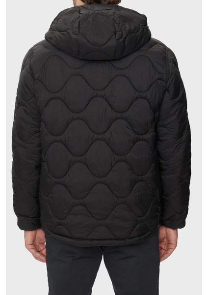 Logolu Regular Fit Kapitoneli Kapüşonlu Şişme Mont Erkek Mont MW0MW36585 Bds