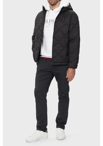 Logolu Regular Fit Kapitoneli Kapüşonlu Şişme Mont Erkek Mont MW0MW36585 Bds