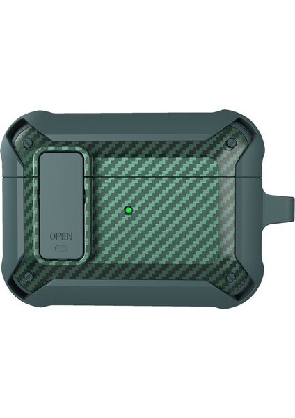 Karbon Fiber Doku Geçmeli Tamı Kablosuz Tpu + Pc Airpods Pro Stil 9 için Koruyucu Kulaklık Kılıfı (Yurt Dışından)