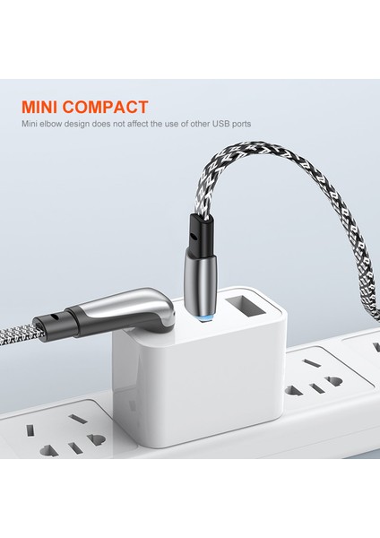 iPhone iPad Için 2m Pd 30W Hızlı Şarj Kablosu Açılı Type-C-Lightning Şarj Kablosu (Yurt Dışından)