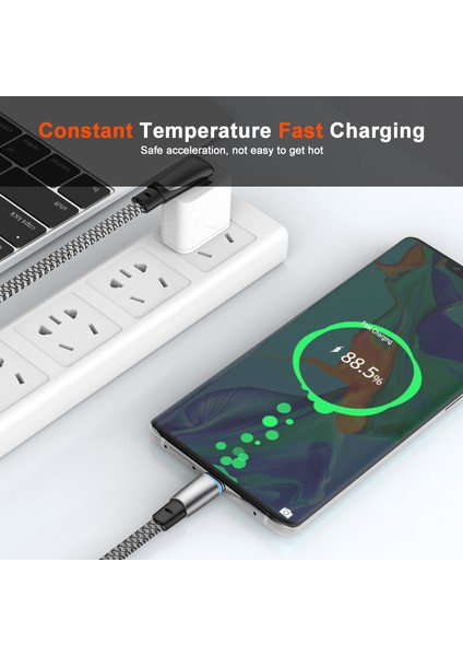 iPhone iPad Için 2m Pd 30W Hızlı Şarj Kablosu Açılı Type-C-Lightning Şarj Kablosu (Yurt Dışından)