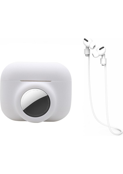 Apple Airpods Pro + Airtag 2'Si 1 Arada Silikon Koruyucu Anti Damla İle Anti Kayıp Halat Kulaklık Kılıfı (Yurt Dışından)
