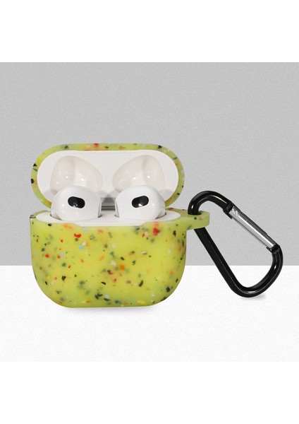 Apple Airpods için 3 Çiçek Desenli Silikon tooth Koruyucu İle Anti Kayıp Karabina Kulaklık Kılıfı (Yurt Dışından)