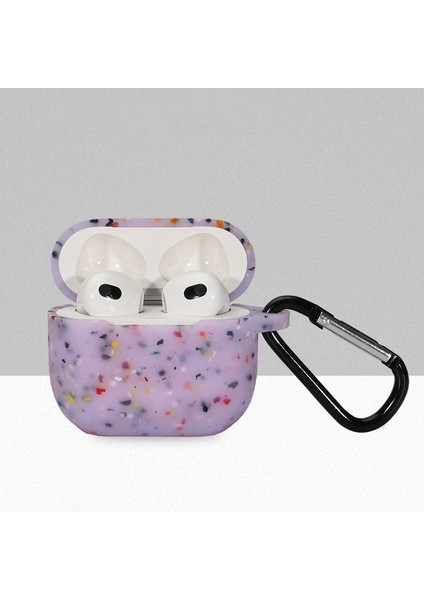 Apple Airpods için 3 Çiçek Desenli Silikon tooth Koruyucu İle Anti Kayıp Karabina Kulaklık Kılıfı (Yurt Dışından)