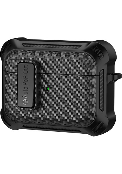 Apple Airpods Pro için Karbon Fiber Doku Tpu + Pc Anti Damla Presleme Tokası Kulaklık Kılıfı (Yurt Dışından)