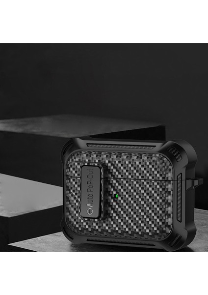 Apple Airpods Pro için Karbon Fiber Doku Tpu + Pc Anti Damla Presleme Tokası Kulaklık Kılıfı (Yurt Dışından) fiyatları