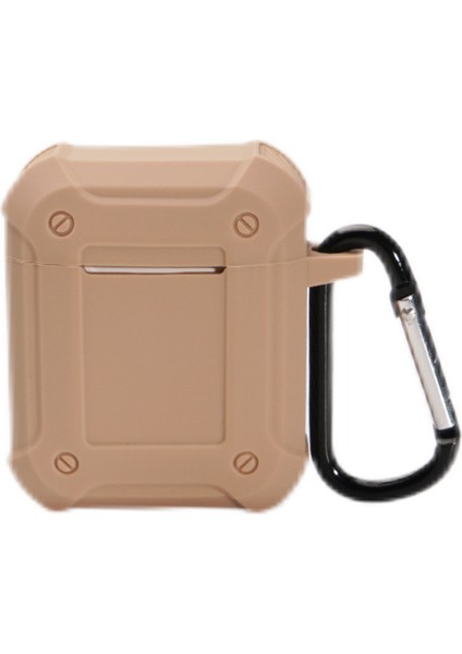 Apple Airpods için Şarj Lı 2016 2019 Kablosuz Şarj Lı Airpods 2019 Zırh Karabina İle Kalınlaştırılmış Silikon Koruyucu Kulaklık Kılıfı (Yurt Dışından)
