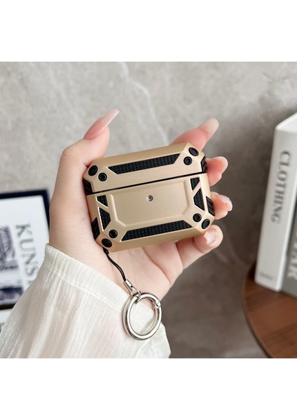 Airpods Pro için Askeri Damla Geçirmez Tpu + Pc Koruyucu Cilt Toka Kulaklık Kılıfı (Yurt Dışından)