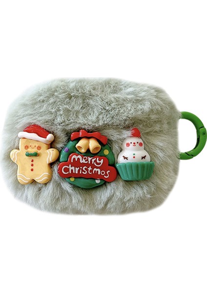 Airpods Pro 2 Airpods Pro için Güzel Noel Kutusu Yumuşak Kabartmak Tpu İle Halka Toka Kulaklık Kılıfı (Yurt Dışından)