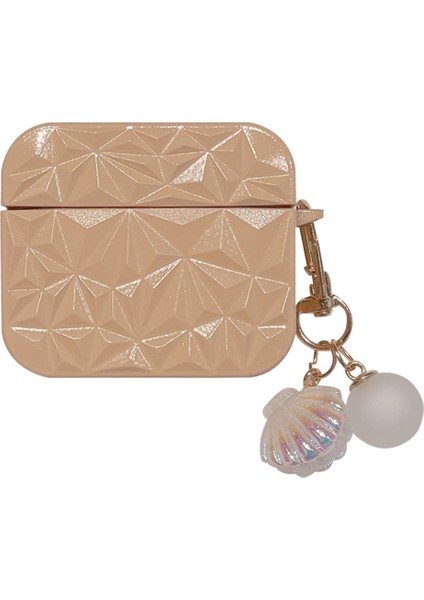 Apple Airpods 3 için Elmas Dokusu Koruyucu Tpu Kabuk Kolye Kulaklık Kılıfı (Yurt Dışından)