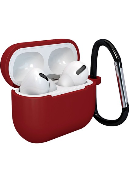 Apple Airpods 3 Red için tooth Koruyucu Silikon Karabina İle Kulaklık Kılıfı (Yurt Dışından)