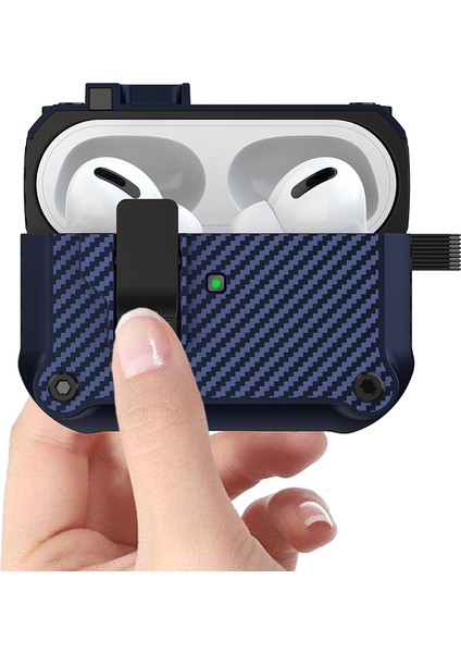 Apple Airpods Pro 2 için Karbon Fiber Doku Kutusu Tpu İle Manyetik Otomatik Kilit Safir Kulaklık Kılıfı (Yurt Dışından) fiyatları
