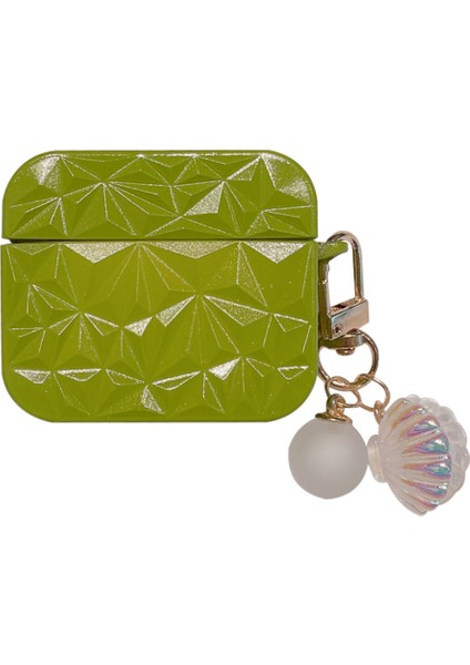 Apple Airpods 3 için Elmas Dokusu Koruyucu Tpu Kabuk Kolye Kulaklık Kılıfı (Yurt Dışından)