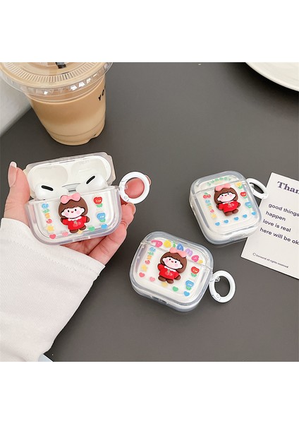 Apple Airpods için 3 Çiçek + Küçük Kız Tam Iyi Korumalı Yumuşak Tpu tooth Toka İle Kulaklık Kılıfı (Yurt Dışından) fiyatları